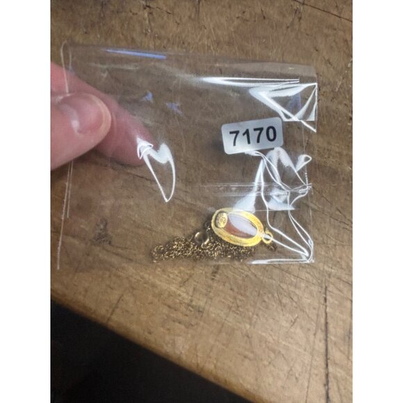 Vintage 12K Gold Cameo Pendant Necklace With Oval Frame & Delicate Chain - Picture 5 of 11